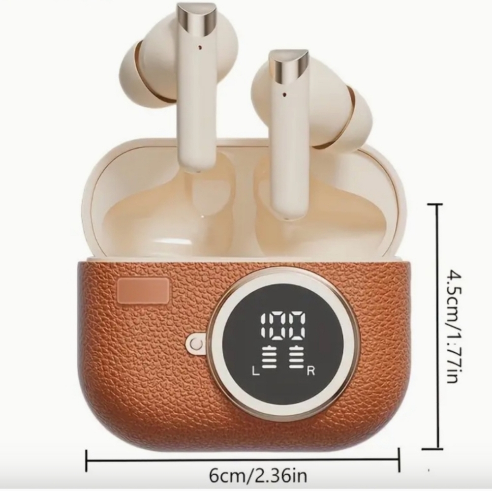 KFG Brown Wireless Earbuds with Charging Case NIB SEALED